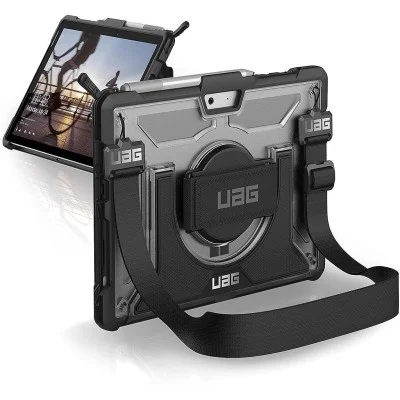 Uag Microsoft Surface Go 1/2/3 Plasma Case With Grip And Shoulder Strap - Black